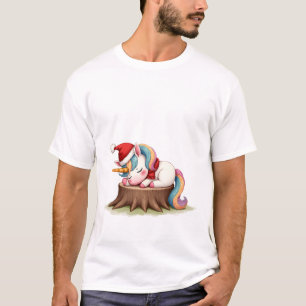 Cute Unicorn with Scarf Christmas Xmas Holiday T-S T-Shirt