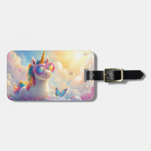 Cute Unicorn with Sunglasses: Magical and Fun Luggage Tag