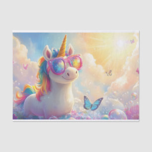 Cute Unicorn with Sunglasses: Magical and Fun Tissue Paper