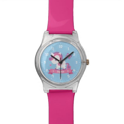 Cute Unicorn with Wings Kids Personalized Watch