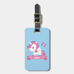 Cute Unicorn with Wings Personalized Luggage Tag