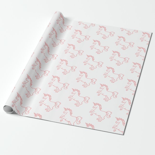 Cute Unicorn Wrapping Paper (Unrolled)