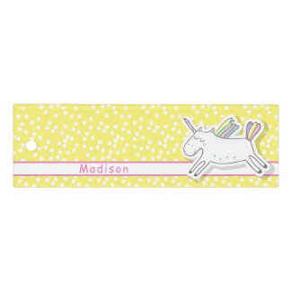 Cute Unicorn - Yellow Polkadots Kids Ruler