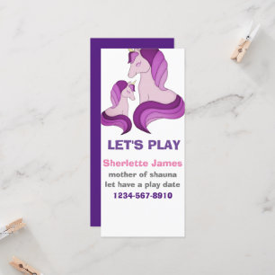 Cute unicorns kids calling card