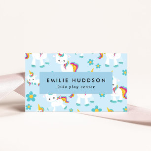 Cute Unicorns, Kids Play Center, Activity Center Business Card