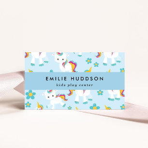 Cute Unicorns, Kids Play Center, Activity Center Business Card