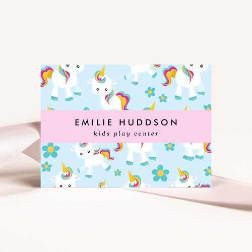 Cute Unicorns Kids Play Center Activity Center Business Card