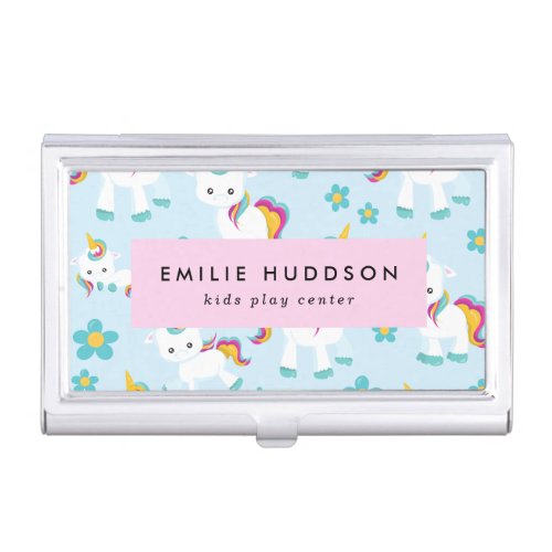 Cute Unicorns Kids Play Center Activity Center Business Card Case