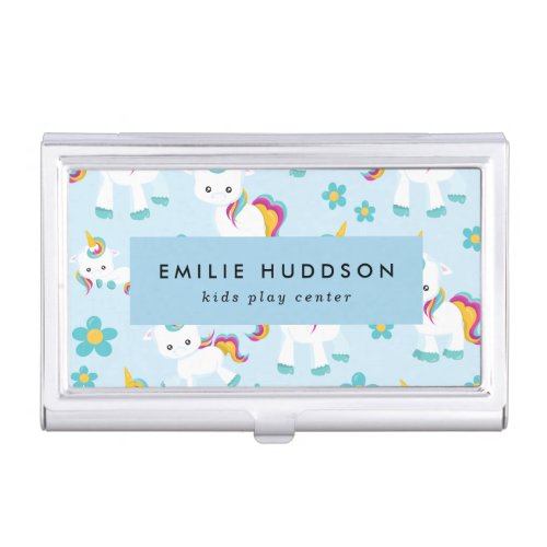 Cute Unicorns Kids Play Center Activity Center Business Card Case