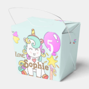 Cute Unicorns Magic Thank You Party Favor Boxes