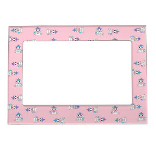 Cute unicorns on pink magnetic frame