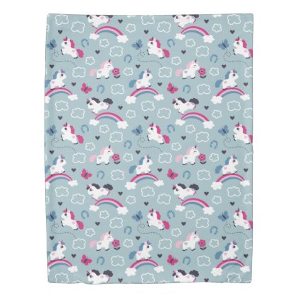 Cute Unicorns Pattern Duvet Cover