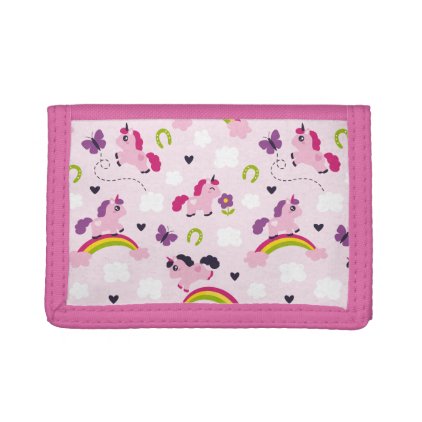Cute Unicorns Pattern Tri-fold Wallet