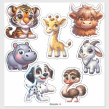 Cute Unique 3D Animal Stickers Set