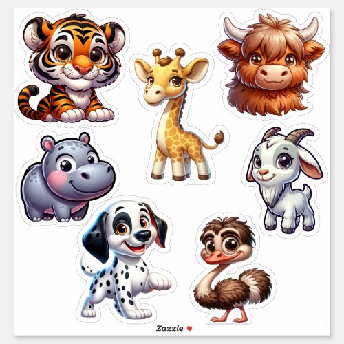 Cute Unique 3D Animal Stickers Set