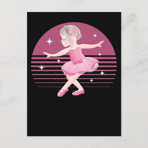 Cute Unique Ballerina Girl Dancing Ballet Postcard