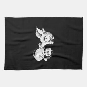 Cute Unique Chihuahua Coffee Art Dog Lover Gift Kitchen Towel