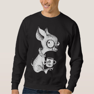 Cute Unique Chihuahua & Coffee Art Dog Lover Gift Sweatshirt