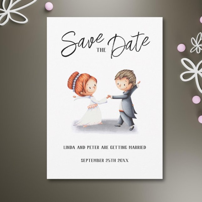 Cute Unique Couple Dancing Romantic Wedding  Save The Date (Cute Unique Couple Dancing Romantic Wedding  Save The Date )