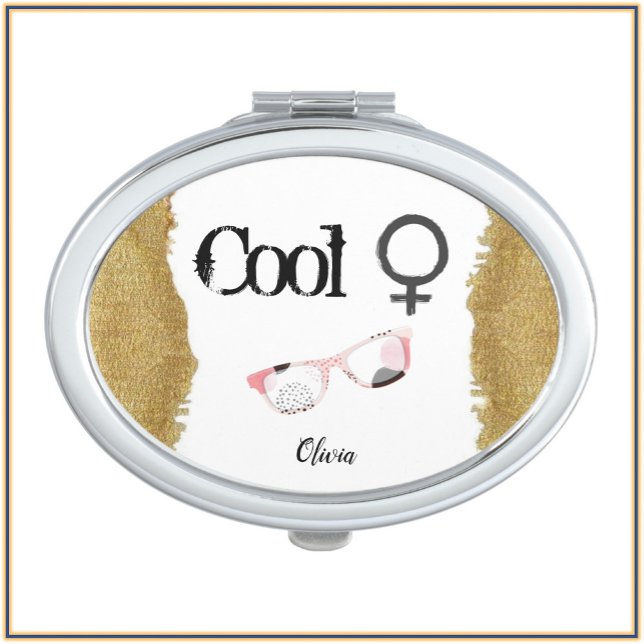 Cute Unique Female Symbol with Sunglasses  Compact Mirror (Creator Uploaded)