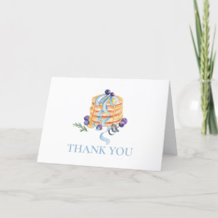 Cute Unique French Blueberry Pancake Baby Shower Letterpress Thank You Card