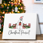Cute Unique Funny Christmas Card<br><div class="desc">Explore this delightful 'Ghost of Christmas Present' print, which cleverly pays homage to a beloved movie classic. Perfect for a cute and funny Christmas card. This charming design features a cute lovable Christmas ghost donning a festive pink Santa hat and surrounded by an abundance of beautifully wrapped Christmas presents. The...</div>