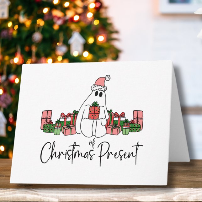 Cute Unique Funny Christmas Card (Cute Modern Unique Humorous Ghost Of Christmas Card)