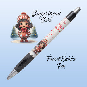 Cute Unique Gingerbread Girl, Let it Snow, White Pen