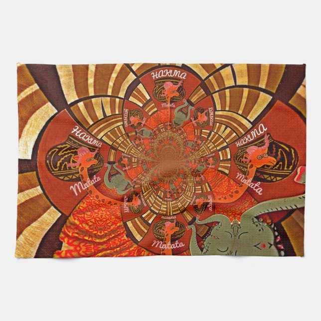 Cute Unique Giraffe Animal Hakuna Matata Design Towel (Horizontal)