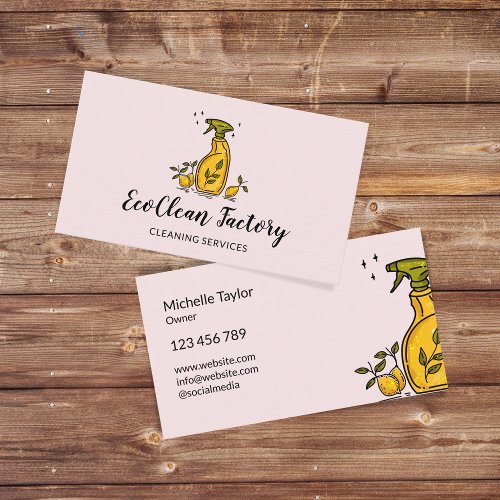 Cute Unique House Cleaning Housekeeping Janitorial Business Card