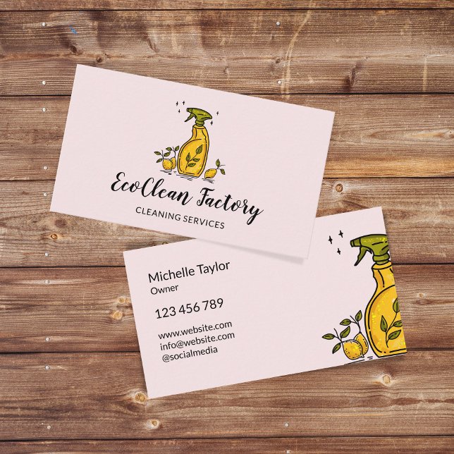 Cute Unique House Cleaning Housekeeping Janitorial Business Card (Creator Uploaded)
