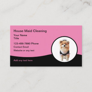 Cute Unique House Cleaning Maid Business Card