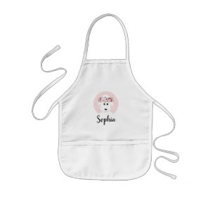 Cute Unique Lamb Watercolor Flowers Sheep Name Kids' Apron