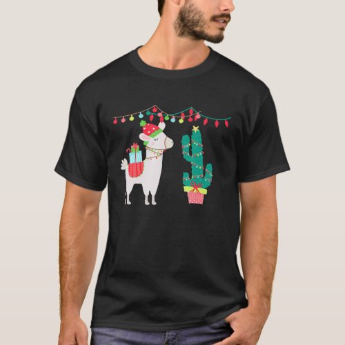 Cute Unique Trendy Holiday Llama Christmas T-Shirt