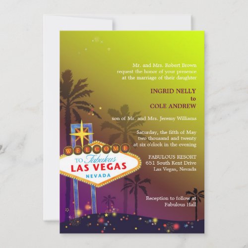 Cute Unique Viva Las Vegas Wedding Invitation