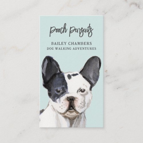 Cute Unique Watercolor Dog Walker Business Card