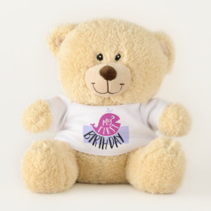 Cute unisex baby fish word art teddy bear