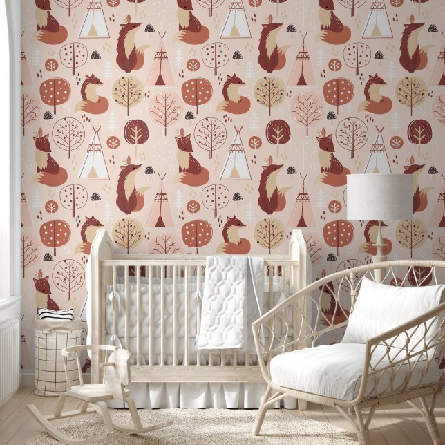Cute unisex baby wild one nursery wallpaper  (Kids)