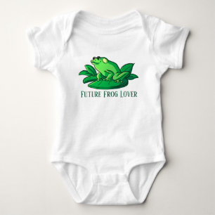 cute unisex future frog lover add text  baby bodysuit