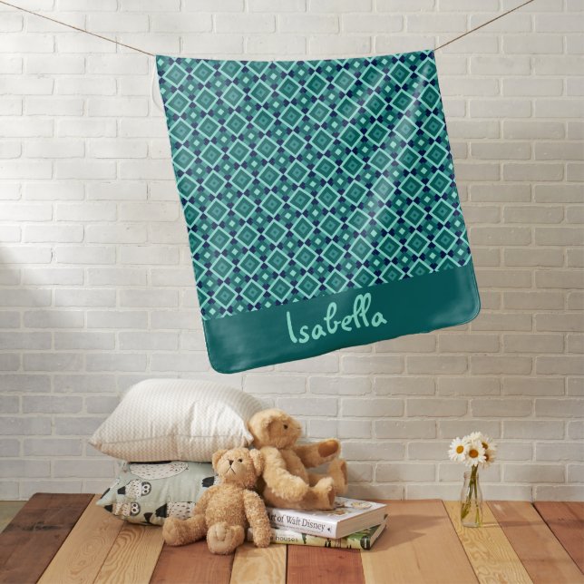 Cute Unisex Girly Personalized Rainbow Baby Blanke Blanket (In Situ)
