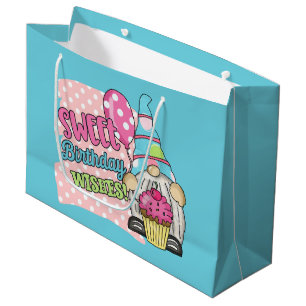 cute unisex gnome Birthday wishes Large Gift Bag