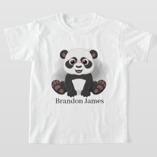 cute unisex kids add name panda bear T-Shirt