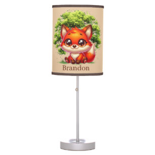 Cute unisex kids fox lovers table lamp