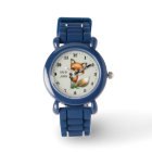 Cute unisex kids peeking fox add name