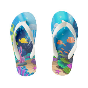 Cute unisex ocean fish Kid's  Flip Flops