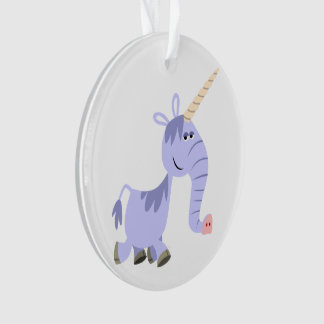 Cute Unusual Cartoon Unicorn Acrylic Ornament