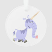 Cute Unusual Cartoon Unicorn Acrylic Ornament (Back)