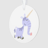 Cute Unusual Cartoon Unicorn Acrylic Ornament (Front)