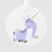 Cute Unusual Cartoon Unicorn Acrylic Ornament (Front)