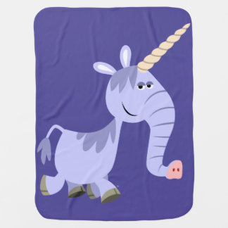 Cute Unusual Cartoon Unicorn Baby Blanket